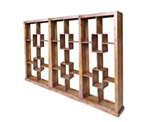 Puncho Bookcase / Room Divider + 6 Box In The Middle - 1800(H) X 2700(W) X 280(D) - 3 Section - Pigeon Paired - Assorted Stained Colours