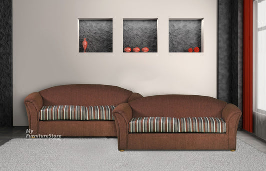 COSMO (AUSSIE MADE) 2.5 SEATER + 2 SEATER FABRIC LOUNGE - CHOICE OF FABRICS
