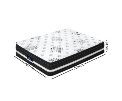 QUEEN QUARTZ EURO TOP COOL GEL POCKET SPRING MATTRESS - MEDIUM FIRM