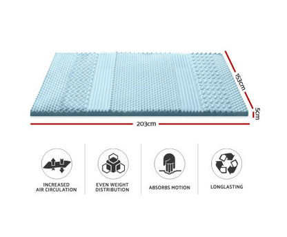 SALOME QUEEN SIZE COOL GEL MEMORY FOAM MATTRESS TOPPER WITH BAMBOO COVER (50mm)