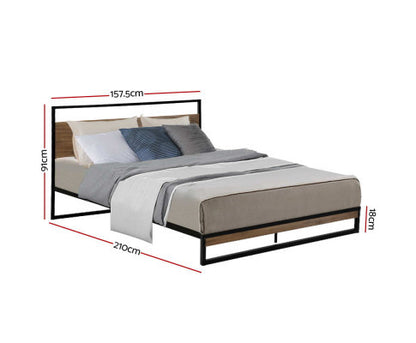 QUEEN RALPH METAL BED - BLACK