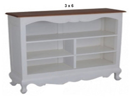 QUEEN ANN HARDWOOD LOWLINE BOOKCASE COLLECTION - ASSORTED STAINED / PAINTED COLOURS - STARTING FROM $699