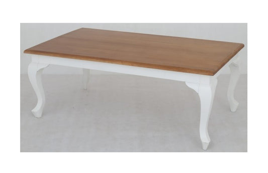 QUEEN ANN MAHOGANY COFFEE TABLE 1200(W) X 700(D) - WHITE / CARAMEL
