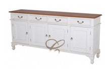 QUEEN ANN (SB 404 QA) 2000(W) 4 DOOR 4 DRAWER TWO -900(H) X 2000(W)  -TONED BUFFET - WHITE / CARAMEL