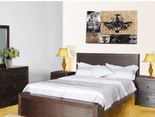 QUEEN ASIDA BED (AUSSIE MADE) - TASSIE OAK COMBINATION  - ASSORTED COLOURS