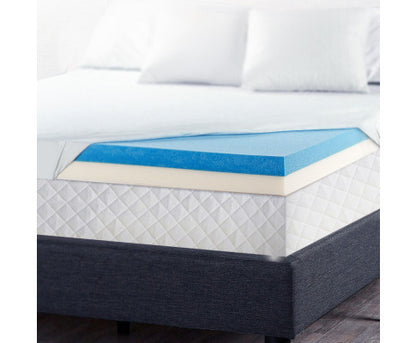 BROOKE QUEEN SIZE DUAL LAYER COOL GEL MEMORY FOAM TOPPER