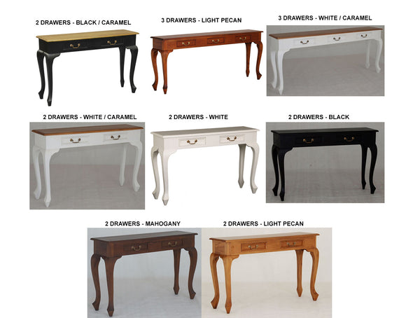 QUEEN ANN SOFA TABLE COLLECTION - ASSORTED COLOURS - STARTING FROM $399
