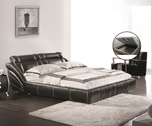QUEEN ARION LEATHERETTE BED (A9099) WITH GAS LIFT UNDERBED STORAGE - ASSORTED COLOURS
