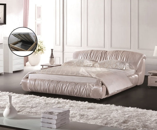 QUEEN HUGO LEATHERETTE BED (A9082) WITH GAS LIFT UNDERBED STORAGE - ASSORTED COLOURS