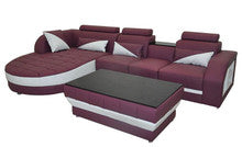 YORO (G8018C) CHAISE LOUNGE + COFFEE TABLE  - CHOICE OF LEATHER AND ASSORTED COLOURS AVAILABLE
