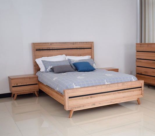 Birmingham Queen 3 Piece (BEDSIDE) Bedroom Suite - Rustic Oak