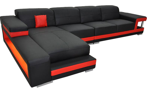 FLORENZO (G8017C)  LEATHER  CHAISE LOUNGE SUITE - CHOICE OF LEATHER AND ASSORTED COLOURS AVAILABLE
