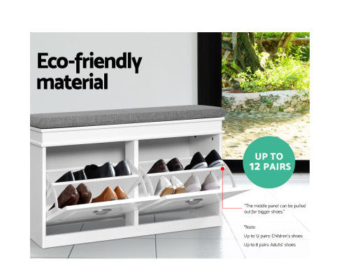 REGULUS SHOE CABINET BENCH  - WHITE