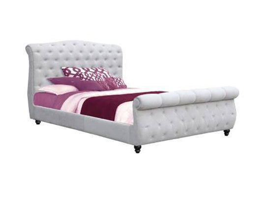 Queen Radisson Fabric Bed - Champagne Or Black