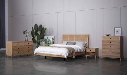 BRAUN RATTAN (AUSSIE MADE) 5 DRAWER TALLBOY - MESSMATE
