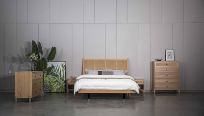 BRAUN KING RATTAN  5 PIECE (DRESSER) BEDROOM SUITE - MESSMATE