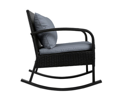 CLARENCE INDOOR/ OUTDOOR ROCKING CHAIR  - BLACK