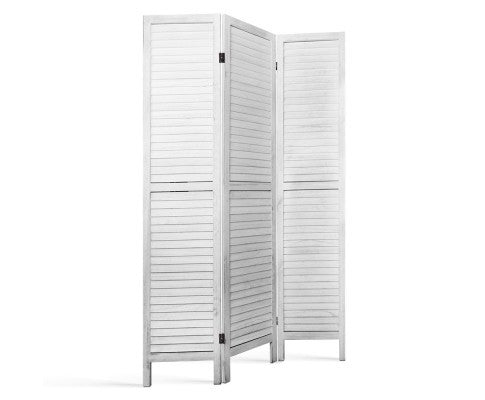 Ron Room Divider Privacy Screen Foldable 3 Partition Stand - White