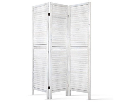 RON ROOM DIVIDER PRIVACY SCREEN  FOLDABLE 3 PARTITION STAND - WHITE