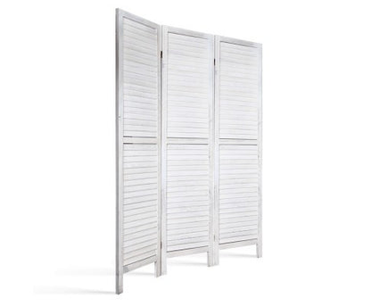 RON ROOM DIVIDER PRIVACY SCREEN  FOLDABLE 3 PARTITION STAND - WHITE