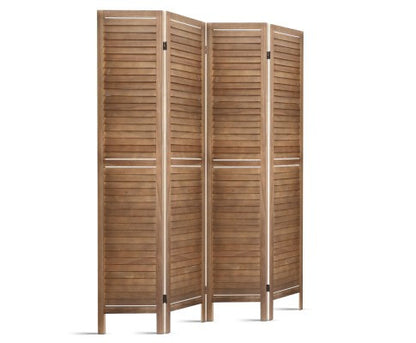 ROLLY  ROOM DIVIDER PRIVACY SCREEN  FOLDABLE 4  PARTITION STAND -  BROWN