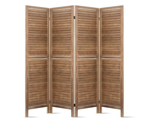 Rolly Room Divider Privacy Screen Foldable 4 Partition Stand - Brown