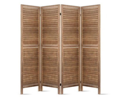ROLLY  ROOM DIVIDER PRIVACY SCREEN  FOLDABLE 4  PARTITION STAND -  BROWN