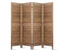 ROLLY  ROOM DIVIDER PRIVACY SCREEN  FOLDABLE 4  PARTITION STAND -  BROWN