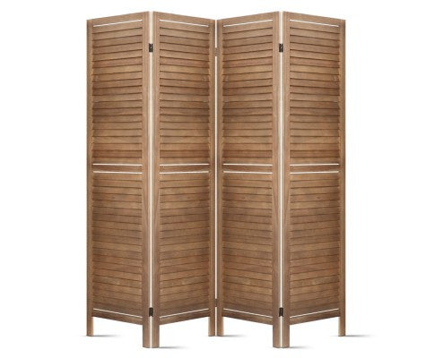 ROLLY  ROOM DIVIDER PRIVACY SCREEN  FOLDABLE 4  PARTITION STAND -  BROWN
