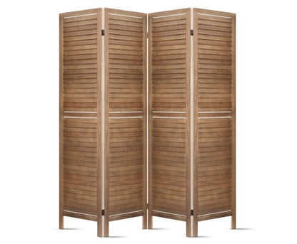 ROLLY  ROOM DIVIDER PRIVACY SCREEN  FOLDABLE 4  PARTITION STAND -  BROWN