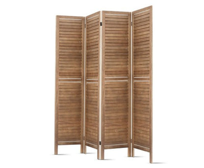 ROLLY  ROOM DIVIDER PRIVACY SCREEN  FOLDABLE 4  PARTITION STAND -  BROWN