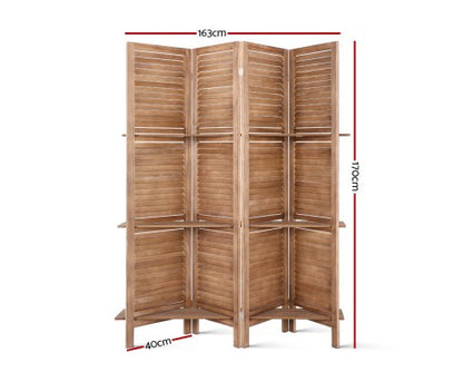 STINROM ROOM DIVIDER PRIVACY SCREEN  FOLDABLE 4  PARTITION STAND -  BROWN