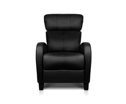 LANDRON LEATHERETTE  OFFICE CHAIR  - BLACK