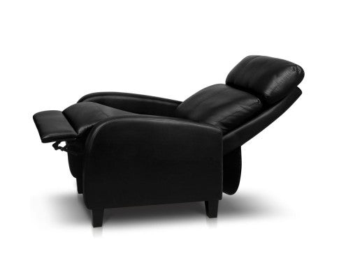 LANDRON LEATHERETTE  OFFICE CHAIR  - BLACK