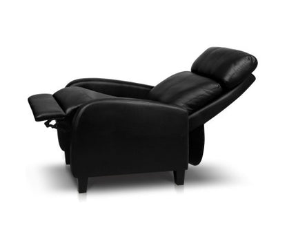 LANDRON LEATHERETTE  OFFICE CHAIR  - BLACK