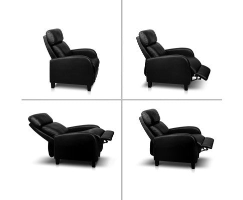 LANDRON LEATHERETTE  OFFICE CHAIR  - BLACK