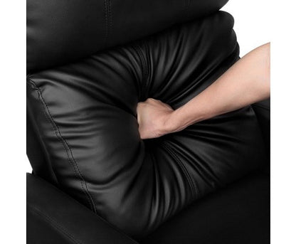 LANDRON LEATHERETTE  OFFICE CHAIR  - BLACK