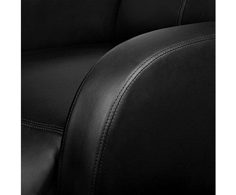 LANDRON LEATHERETTE  OFFICE CHAIR  - BLACK