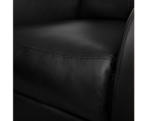 LANDRON LEATHERETTE  OFFICE CHAIR  - BLACK