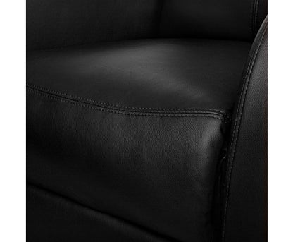 LANDRON LEATHERETTE  OFFICE CHAIR  - BLACK
