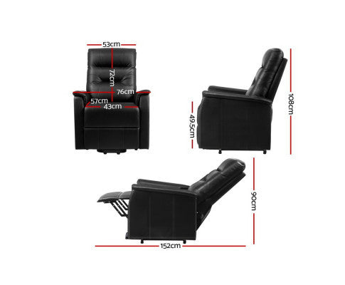 ELSINORE FABRIC ADJUSTABLE RECLINER CHAIR - BLACK