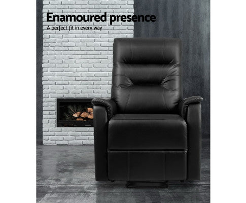 ELSINORE FABRIC ADJUSTABLE RECLINER CHAIR - BLACK
