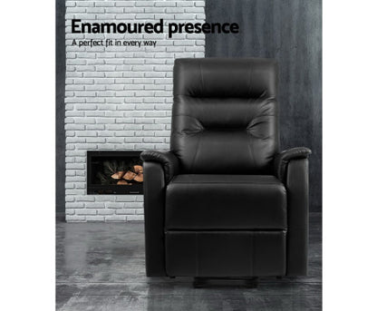 ELSINORE FABRIC ADJUSTABLE RECLINER CHAIR - BLACK