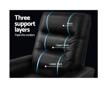 ELSINORE FABRIC ADJUSTABLE RECLINER CHAIR - BLACK