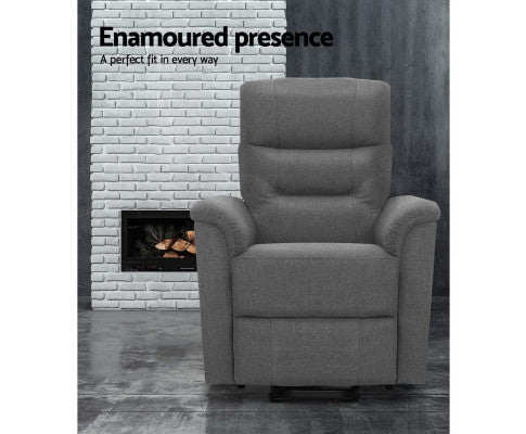 ELSINORE FABRIC ADJUSTABLE RECLINER CHAIR - GREY