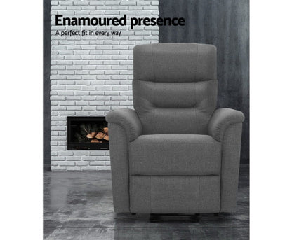 ELSINORE FABRIC ADJUSTABLE RECLINER CHAIR - GREY