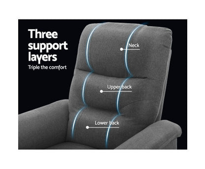 ELSINORE FABRIC ADJUSTABLE RECLINER CHAIR - GREY