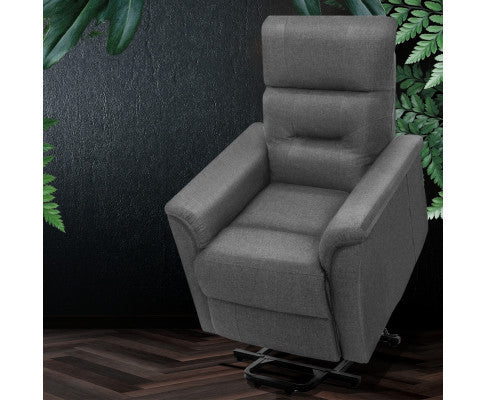 Elsinore Fabric Adjustable Recliner Chair - Grey