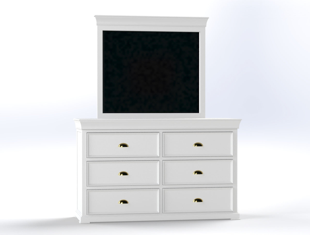 RIVERVIEW 6 DRAWER DRESSING TABLE WITH MIRROR - ASSORTED COLOURS