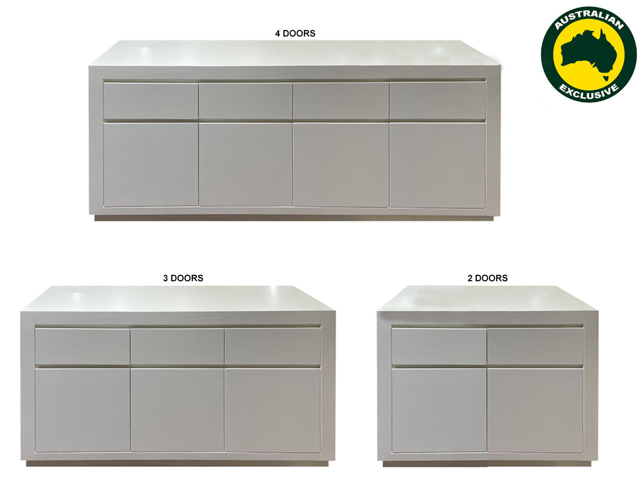 RETRO (AUSSIE MADE) BUFFET WITH FLOATING BASE COLLECTION - ASSORTED PAINTED COLOURS - STARTING FROM $999